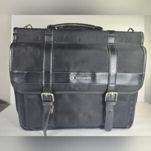 Samosonite Black Nylon Leather Trim Detachable Shoulder Strap Messenger Bag